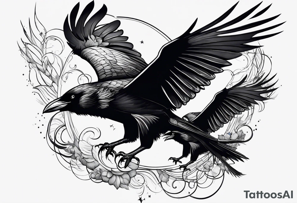 3 crows flying tattoo idea