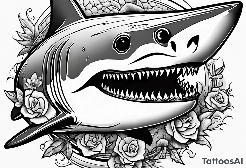 shark with a gun tattoo idea