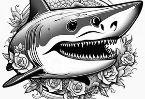 shark with a gun tattoo idea