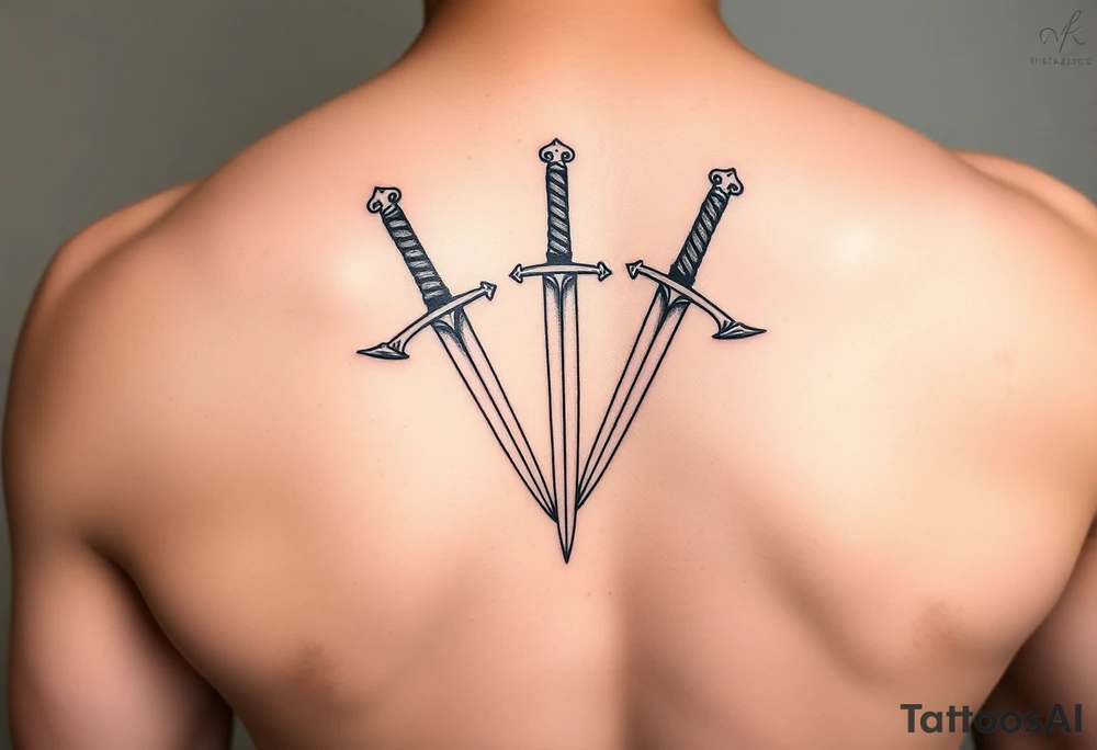 Virgo and sagittarius three swords all together tattoo idea