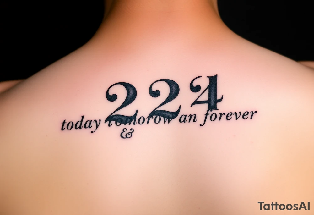 224 meaning today tomorrow an forever it will be a symbolize my relationship with my partner tattoo idea