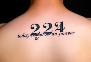 224 meaning today tomorrow an forever it will be a symbolize my relationship with my partner tattoo idea