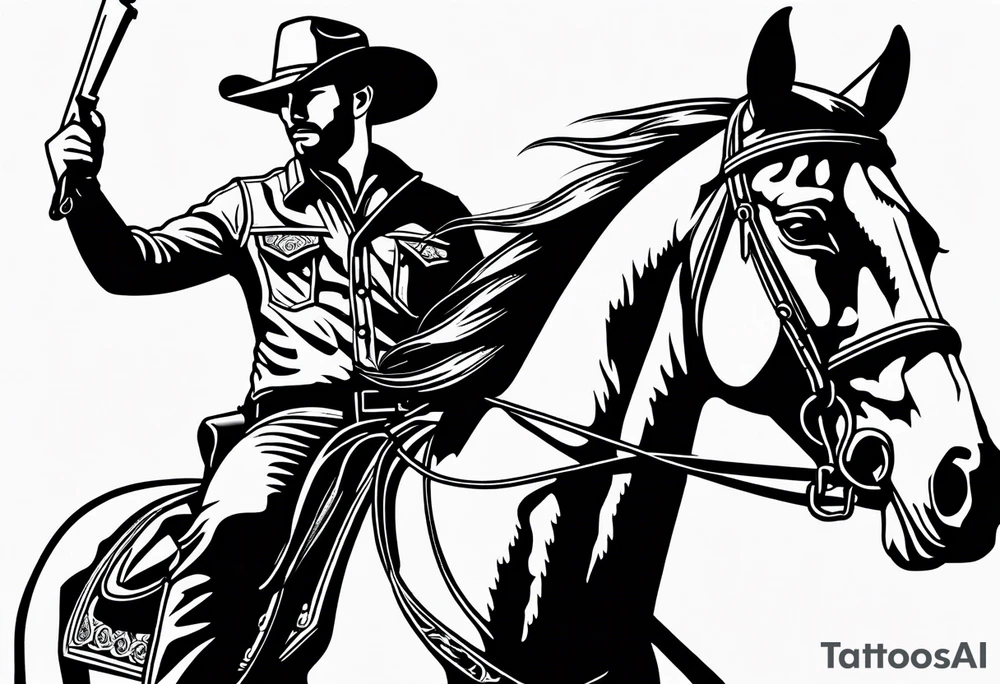 cowboy on a horse tattoo idea