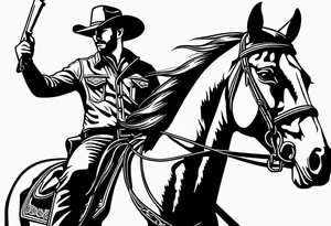 cowboy on a horse tattoo idea