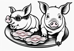 pigs  eating bacon tattoo idea