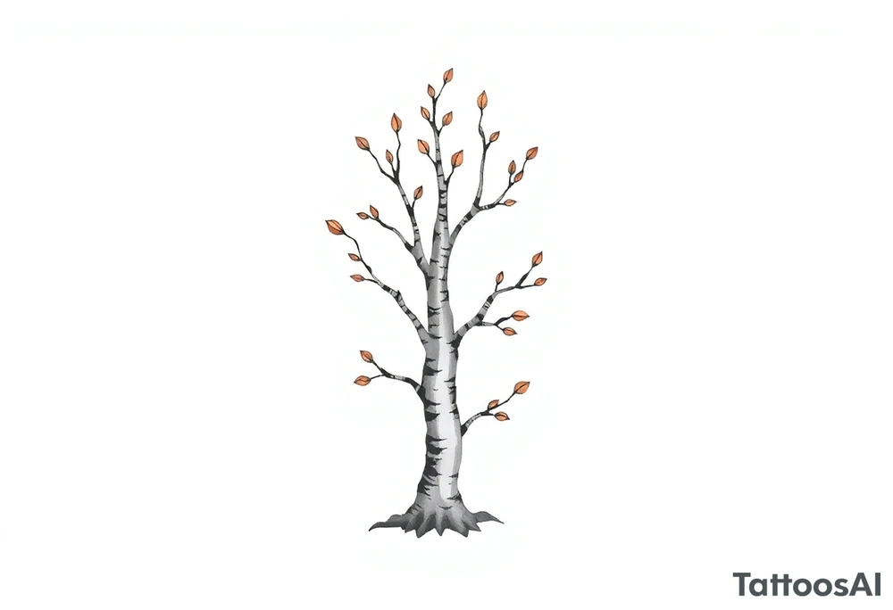 small birch tree tattoo idea