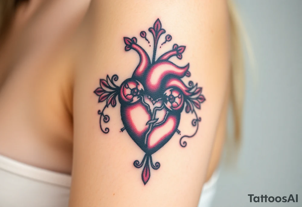 pretty sacred heart tattoo idea