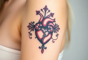 pretty sacred heart tattoo idea