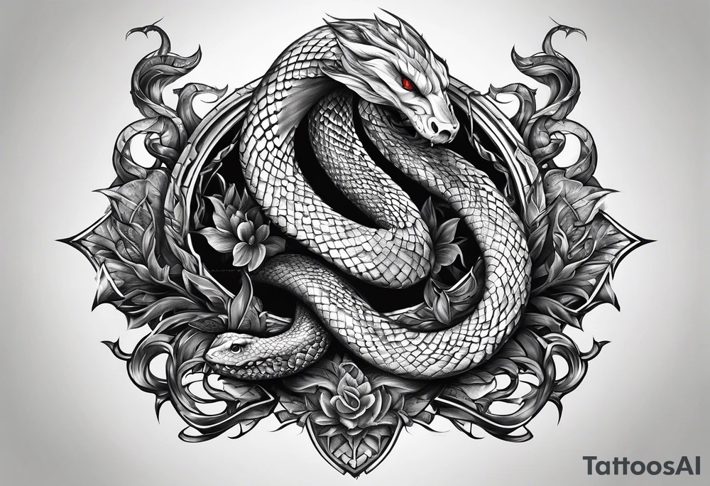 Snake axe tattoo idea