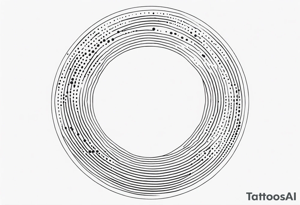 simple circle that incorporates dots tattoo idea