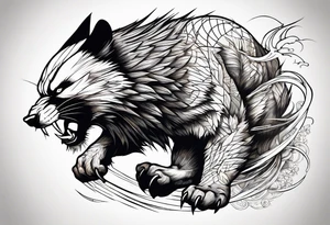 Wolverine animal runnig tattoo idea