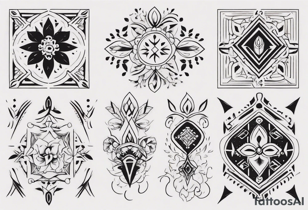 Minimalist Ornemental traditional henne tattoo idea