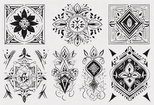 Minimalist Ornemental traditional henne tattoo idea
