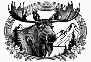 Native Moose tattoo idea