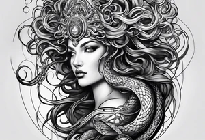 Medusa with the symbolism of light tattoo idea