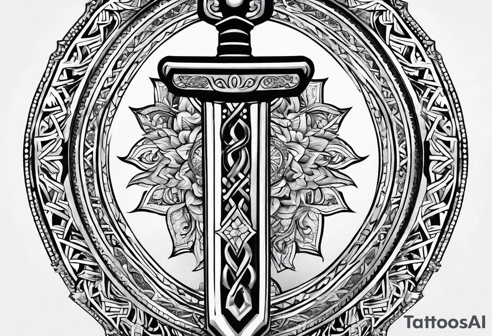 Arab sword tattoo idea