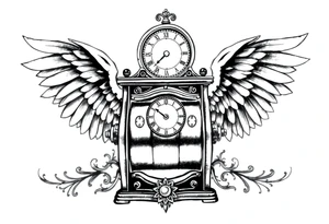 Slot machine with compass and clock with angel wings tattoo idea