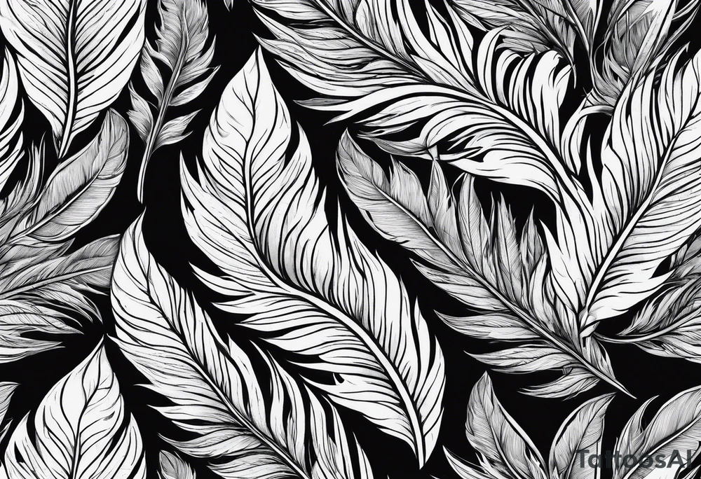 leaves that look like feathers tattoo idea