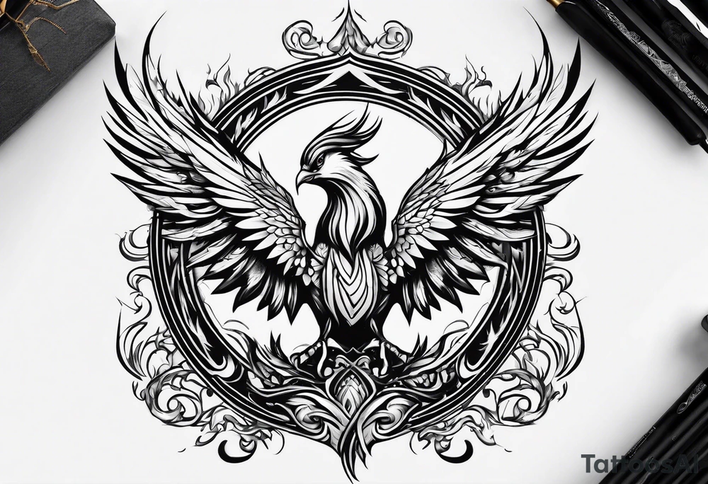 Pheonix flames tattoo idea