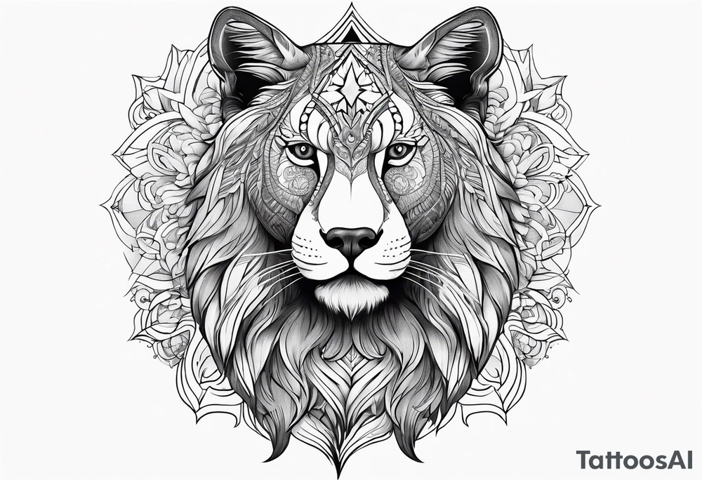 Animal cute , celestial, cross, tattoo idea