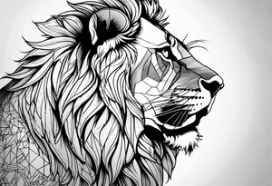 geometric lion tattoo tattoo idea