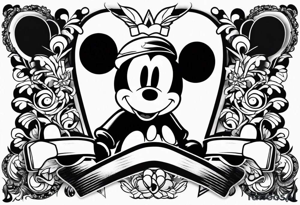 Mickey Mouse skateboarding tattoo idea