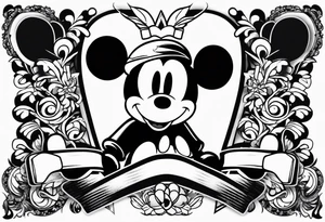 Mickey Mouse skateboarding tattoo idea