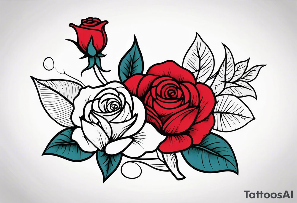 traditional rose red tattoo idea