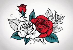 traditional rose red tattoo idea