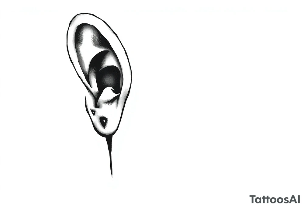 Prison Mexican tattoo idea behind the ear vertical tattoo idea