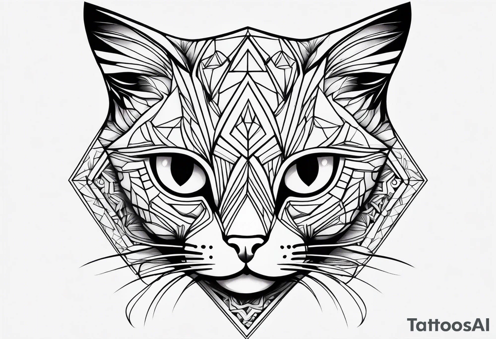 cat design tattoo idea