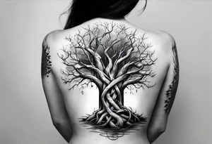 tattoo fool sleeve, tree roots break out of the chains at the bottom of the hand tattoo idea