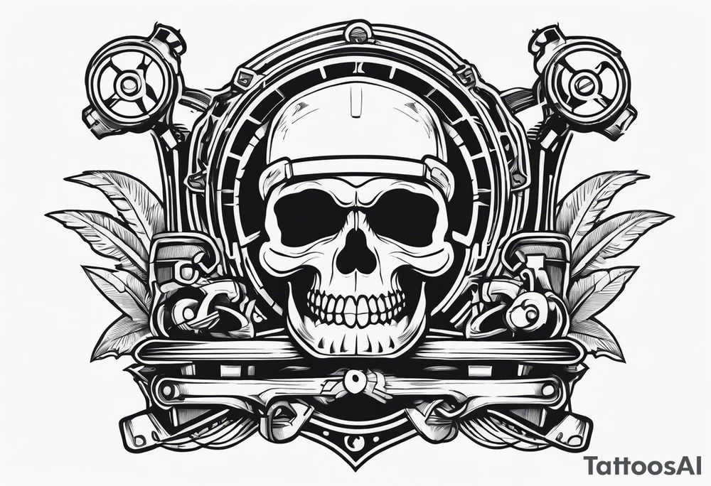 Mechanic skull tattoo idea