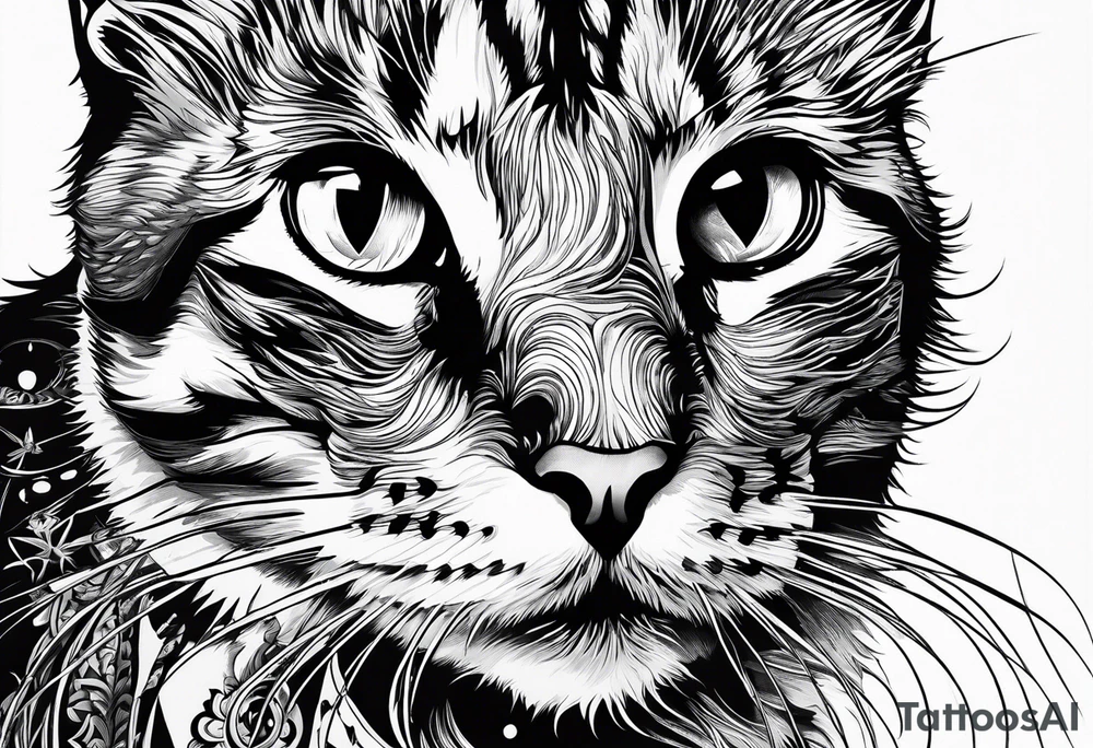 cat with a cat on tattoo idea