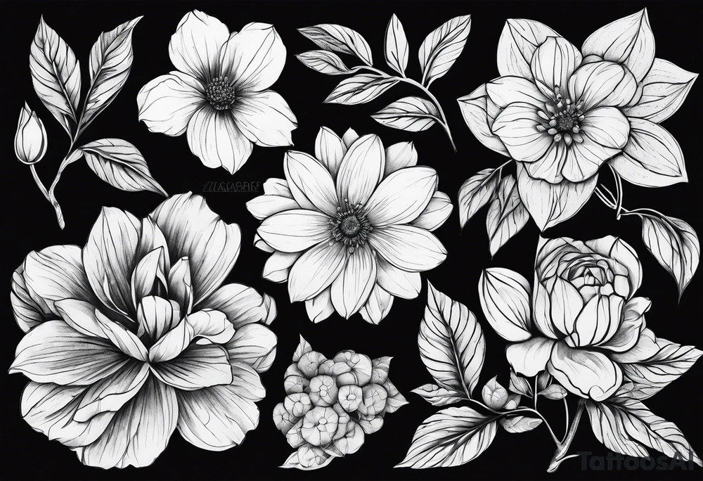 Zagare flower tattoo idea