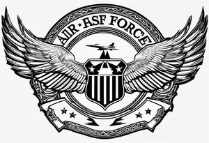 US Air Force symbol with the Civil Engineer logo inside it tattoo idea