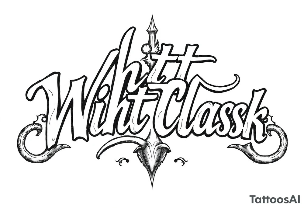 Fancy tattoo lettering of high class white trash tattoo idea