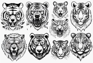 bear vs tiger tattoo idea