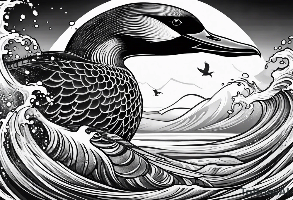 loon attacking tattoo idea