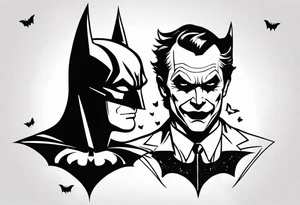 Batman and Joker tattoo with butterflies tattoo idea