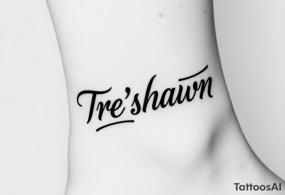 ankle tattoo 
with the name tre’shawn on it tattoo idea