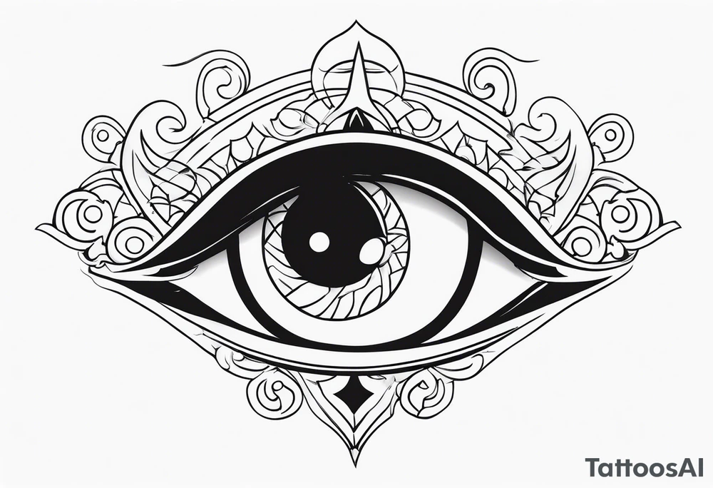 Blank eyes witch tattoo idea