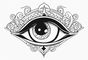 Blank eyes witch tattoo idea