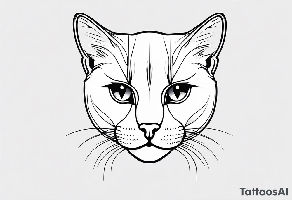 left side profile of a cat face tattoo idea