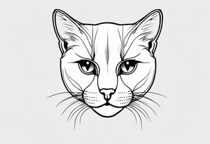 left side profile of a cat face tattoo idea