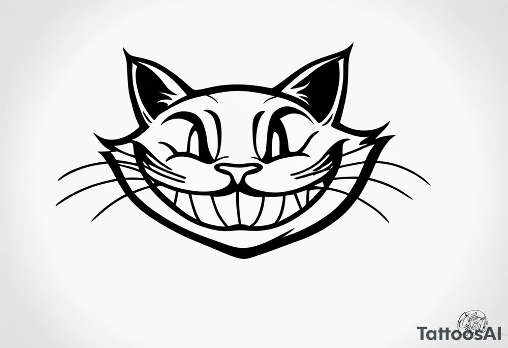 Mischievous Cheshire Cat tattoo idea