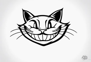 Mischievous Cheshire Cat tattoo idea