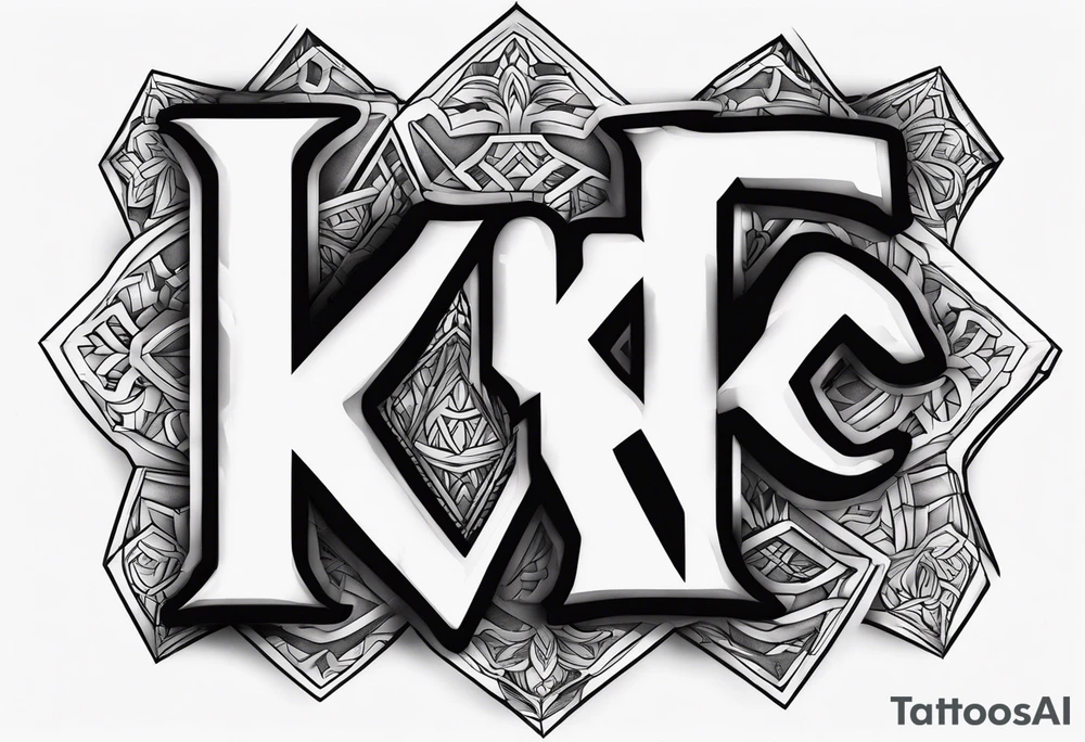 A dog paw with the letters K, F, K, A in each dog paw tattoo idea