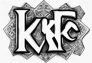 A dog paw with the letters K, F, K, A in each dog paw tattoo idea