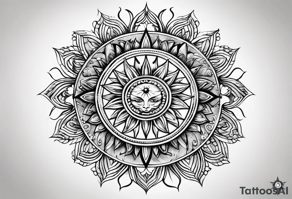 Sun burst tattoo idea